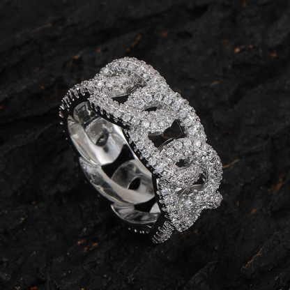 Moissanite Hip Hop Cuban Ring