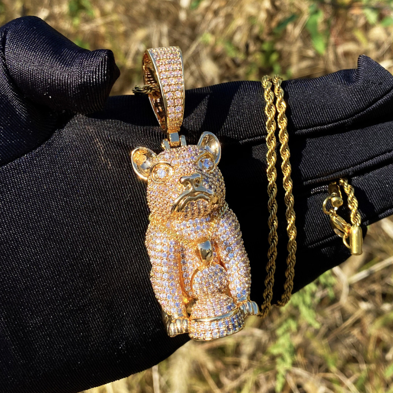 Moissanite Hip-Hop Three-Dimensional Leopard Pendant