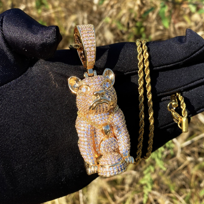 Moissanite Hip-Hop Three-Dimensional Leopard Pendant