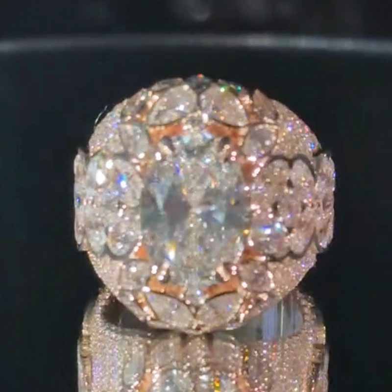 Moissanite Flower Full Diamond Ring