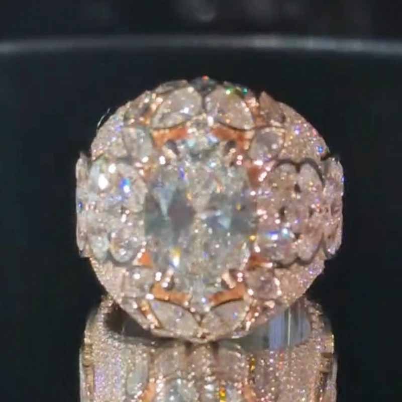 Moissanite Flower Full Diamond Ring