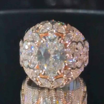 Moissanite Flower Full Diamond Ring