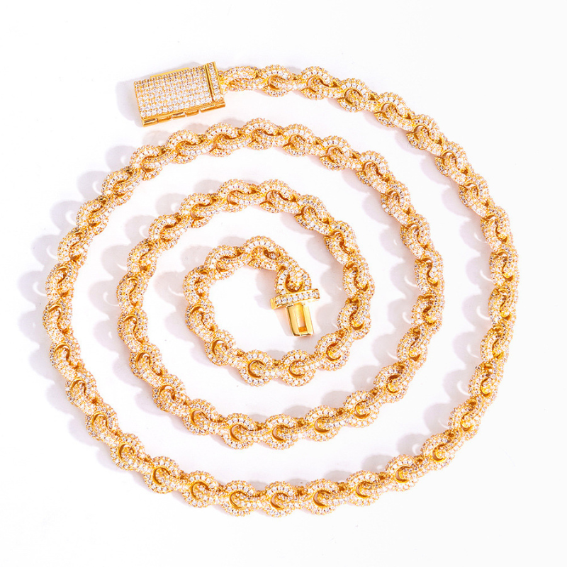 8mm Moissanite Hip-Hop O-Shaped Chain