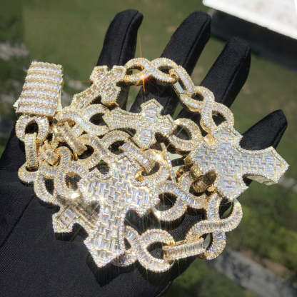 Moissanite Hip Hop Cross Unlimited Cuban Chain