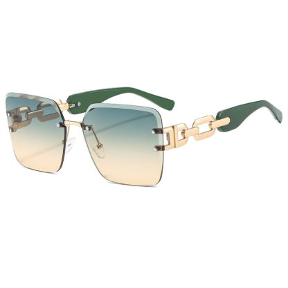 Fashionable Square Frameless Cut-edge Design Side Hollow Sunglasses