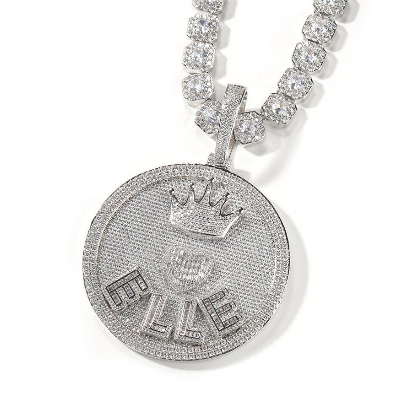 Moissanite Hip Hop Crown Love Letter Custom Pendant