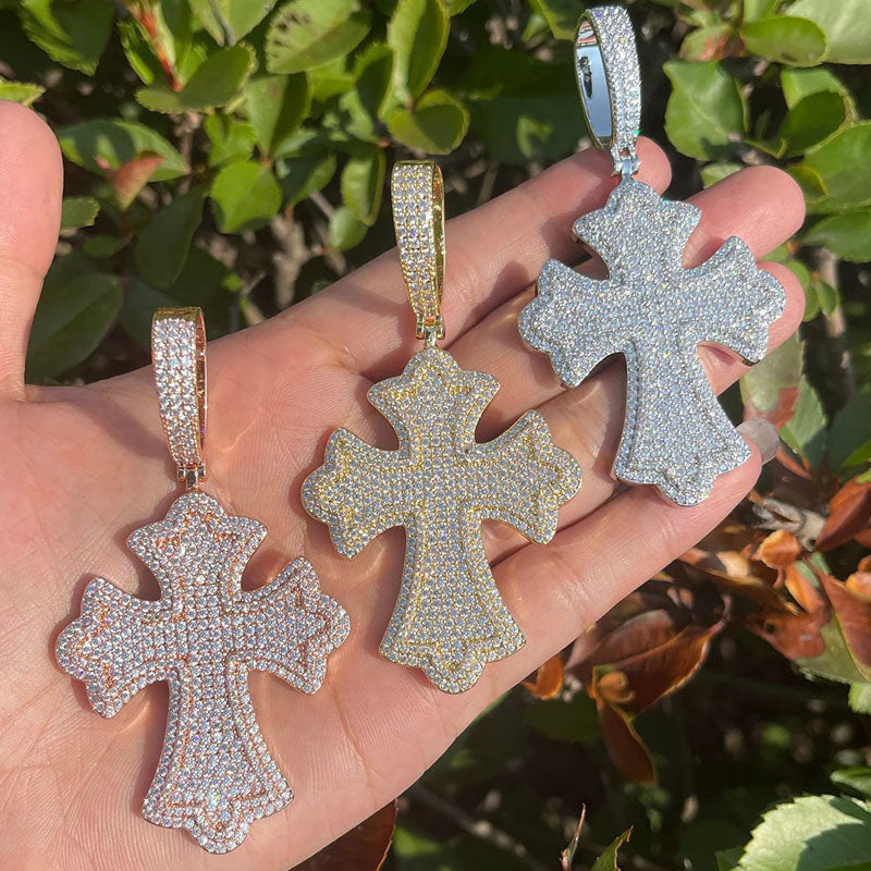 Moissanite Hip Hop Cross Pendant