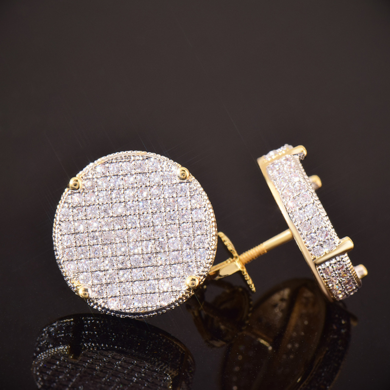 Moissanite Hip-Hop Personalized Large Round Earrings