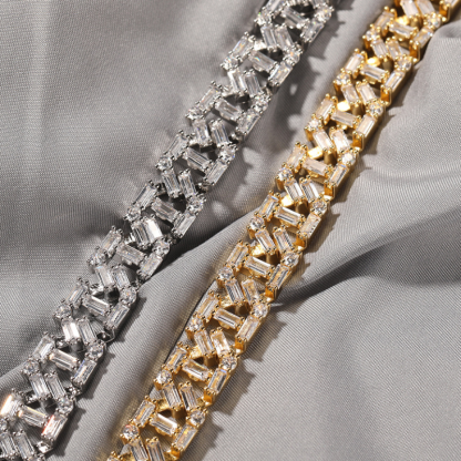 12mm Moissanite Hip-Hop Three-Dimensional Cuban Chain