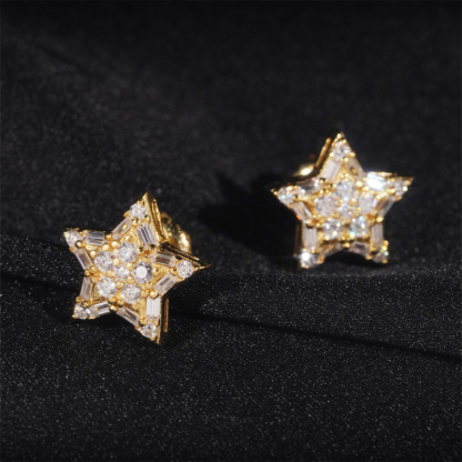 Moissanite Star Earrings