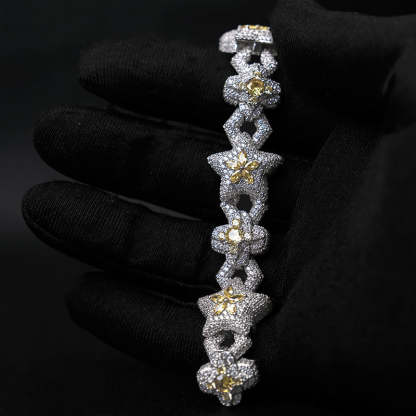 Moissanite Star Spliced Four-Leaf Clover Bracelet
