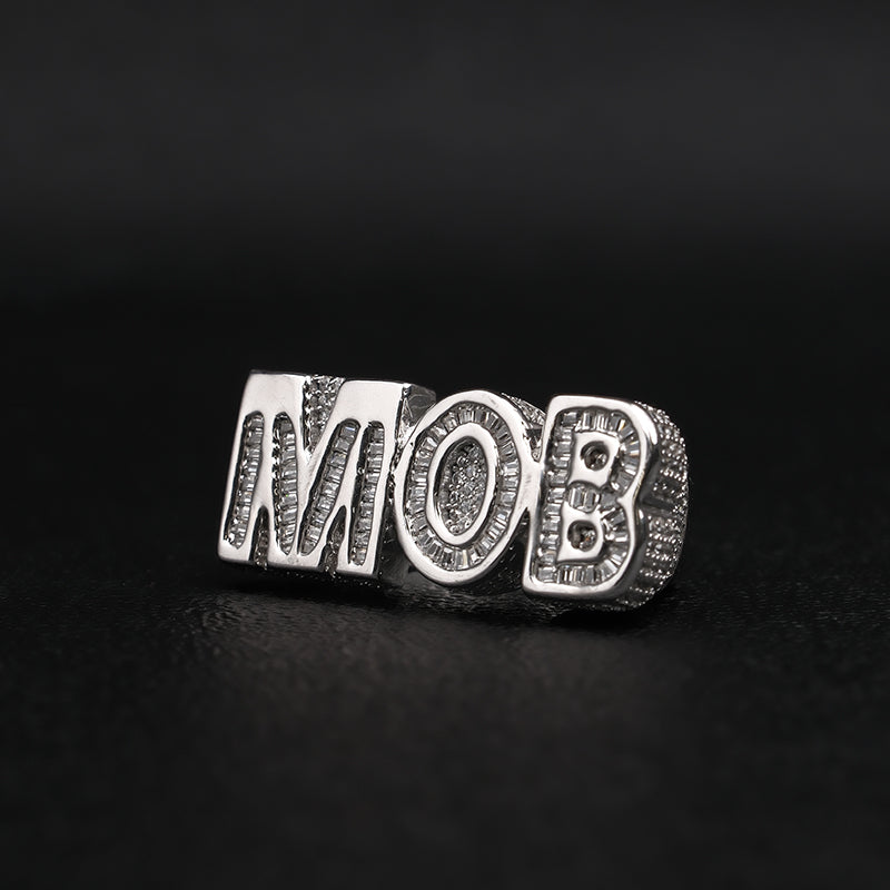 Moissanite Initial Letter Ring