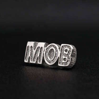 Moissanite Initial Letter Ring