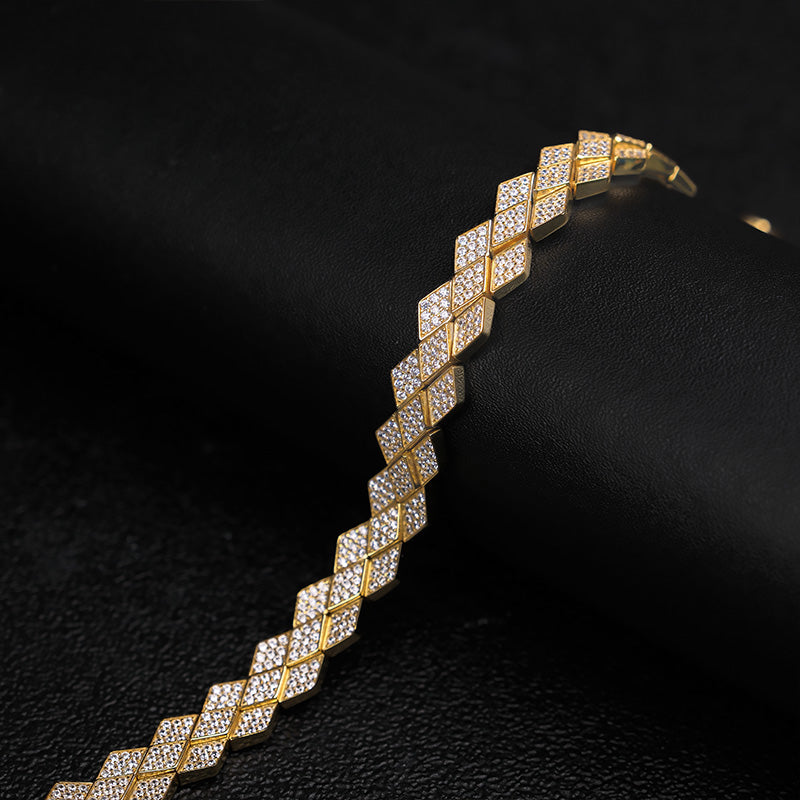 Iced Out Rhombic Moissanite Bracelet