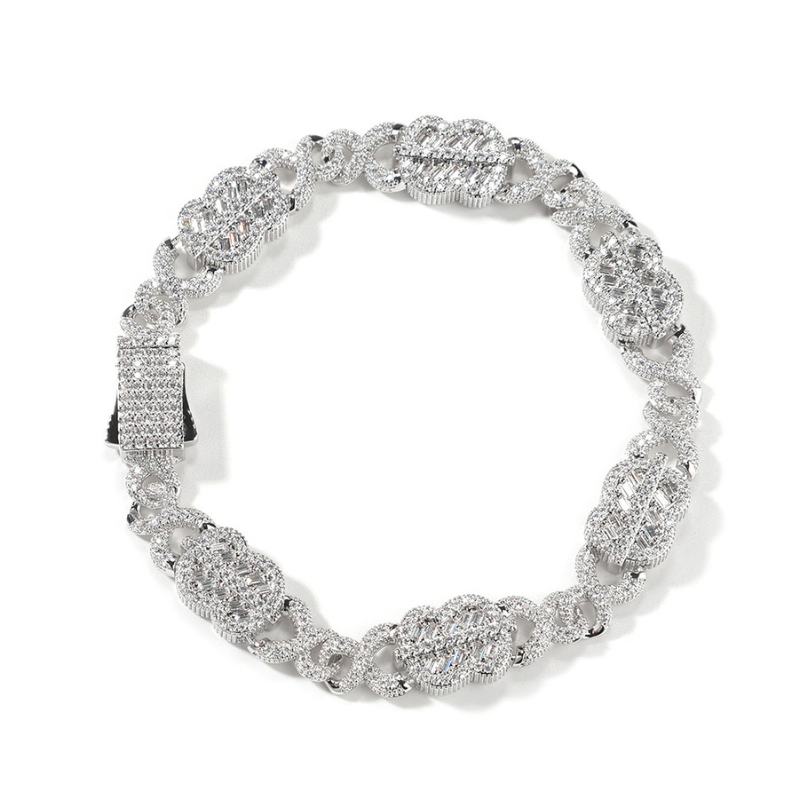 11mm Moissanite Dollar Sign Infinity Cuban Chain