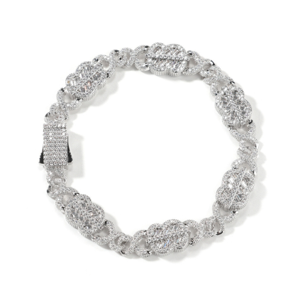 11mm Moissanite Dollar Sign Infinity Cuban Chain