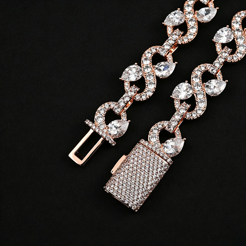 13.5mm Infinity Teardrop Moissanite Necklace