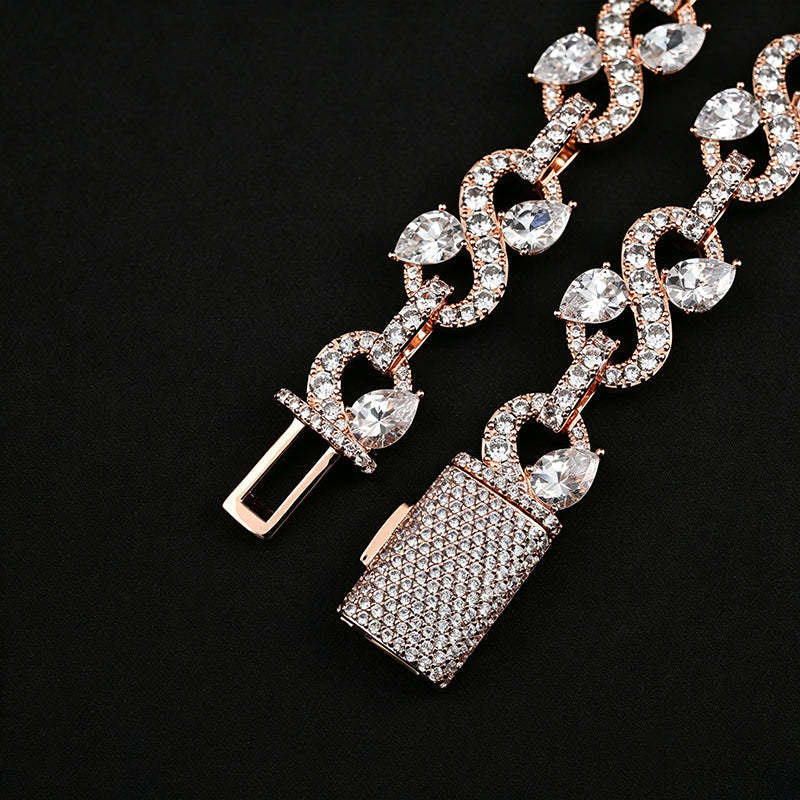 13.5mm Infinity Teardrop Moissanite Necklace