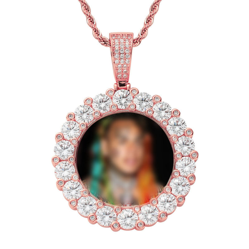 Moissanite Hip Hop Luxury DIY Customized Photo Pendant