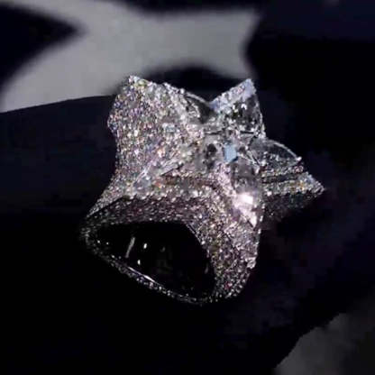 Moissanite Pentagram Star Ring