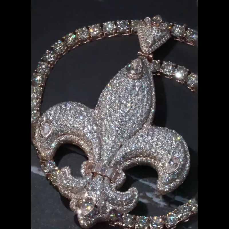 Moissanite Hip Hop Exquisite Anchor Pendant