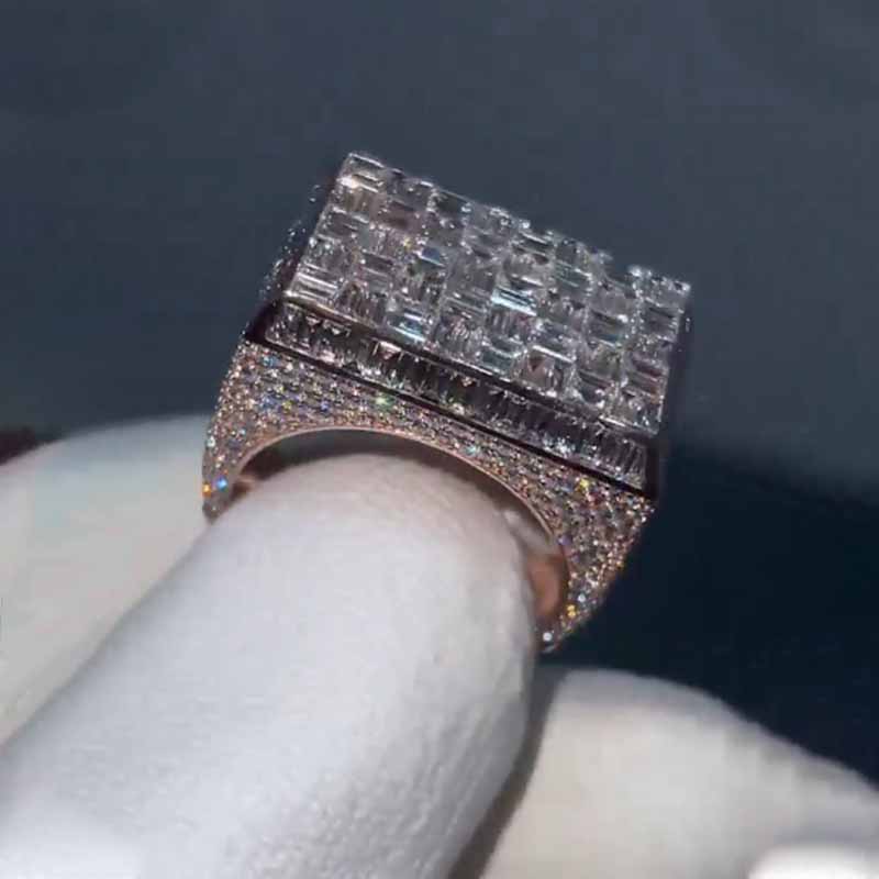 Criss Crossing Square Moissanite Ring