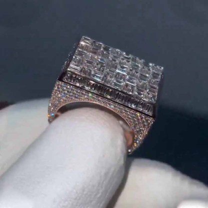 Criss Crossing Square Moissanite Ring
