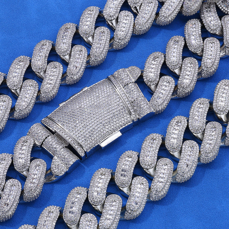 29mm Moissanite Hip Hop Square Diamond Cuban Chain