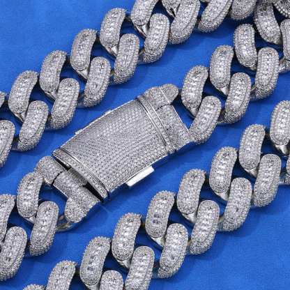 29mm Moissanite Hip Hop Square Diamond Cuban Chain