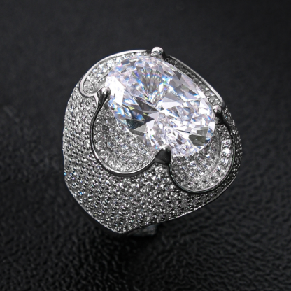 Moissanite Luxury Oval Stone Egg Ring