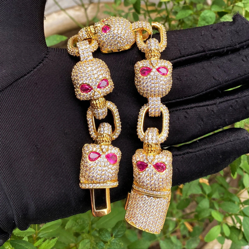 Moissanite Hip Hop Skull Bracelet