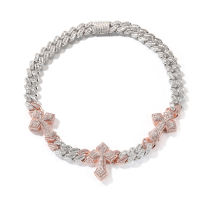 Moissanite Punk Cross Cuban Chain
