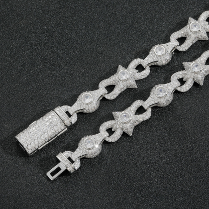 10mm Moissanite Creative Star Eye Cuban Chain