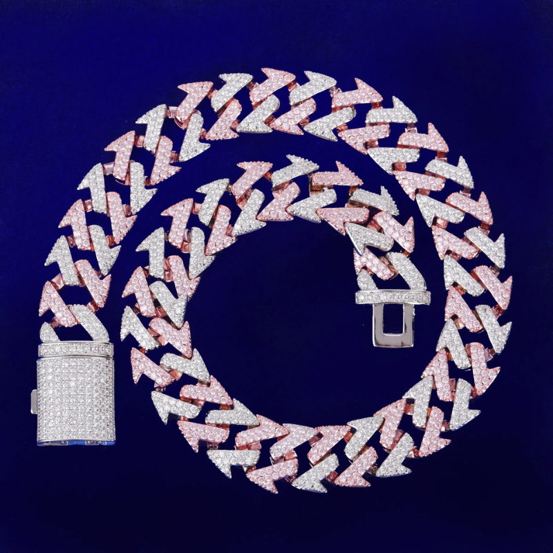 Moissanite Hip Hop Thorn Curved Cuban Chain