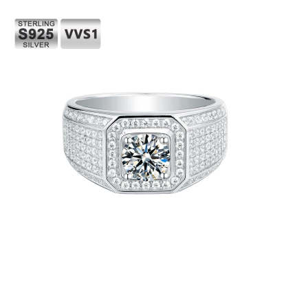 2.0 Carats VVS1 Moissanite Men Ring