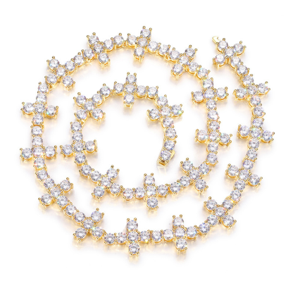 5mm Moissanite Luxury Cross Encircling Chain