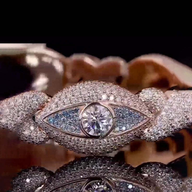 Moissanite Unlimited Cuban Custom Eye Bracelet