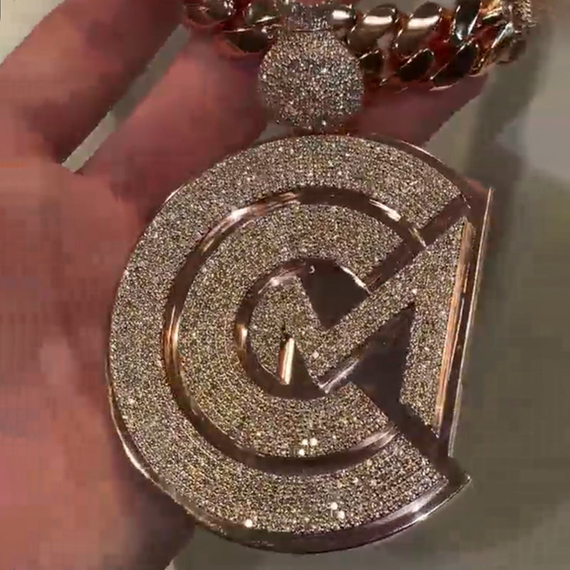 Moissanite Money Dag Symbol Design Pendant