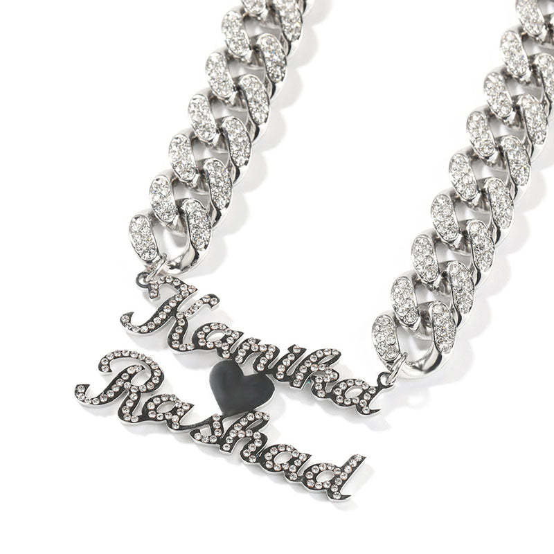 Moissanite can Customize Letter Cuban Chain