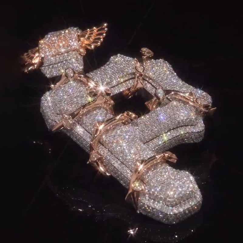 S925 Moissanite Vine Letter P Pendant