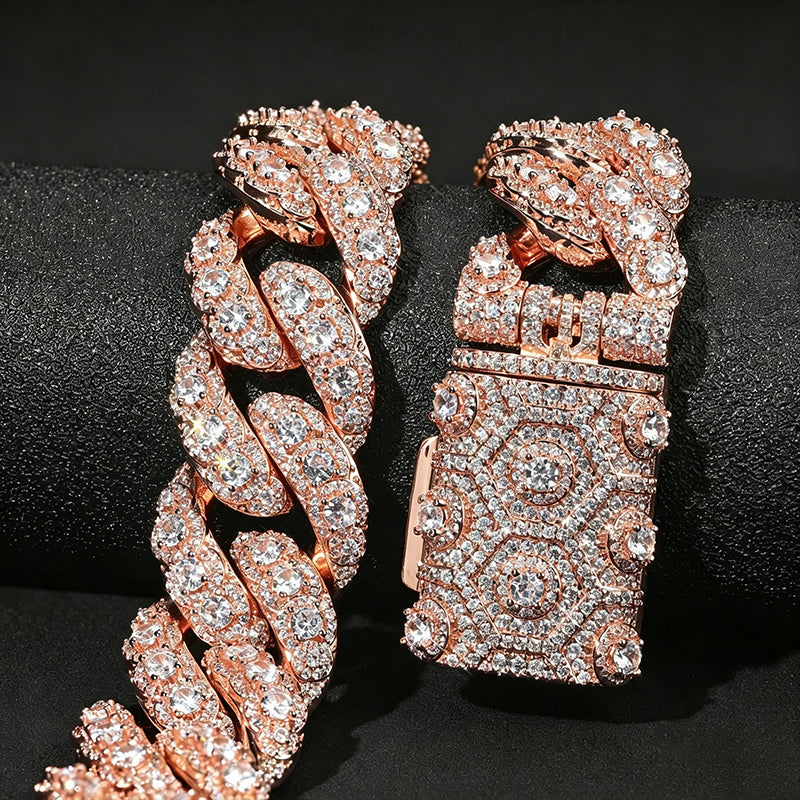 20mm Moissanite Hip-Hop Teardrop-Shaped Cuban Chain
