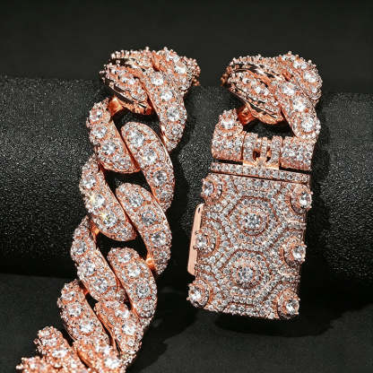 20mm Moissanite Hip-Hop Teardrop-Shaped Cuban Chain