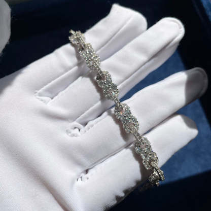 Moissanite Horizontal Figure 8 Infinite Cross Bracelet