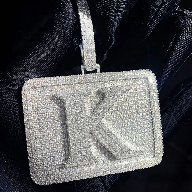 Moissanite Hip Hop Big Cube DIY Custom Letter Pendant