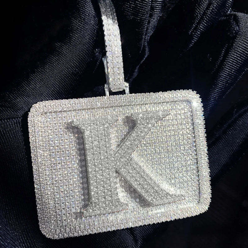 Moissanite Hip Hop Big Cube DIY Custom Letter Pendant