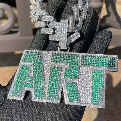 Moissanite Hip Hop Color Font DIY Customizable Letter Pendant