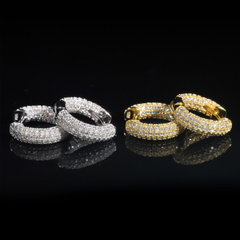 Moissanite Hip Hop Ring Design Earrings