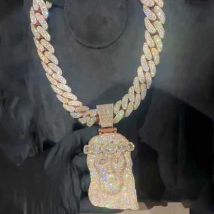 S925 Moissanite Full Diamond Jesus Set