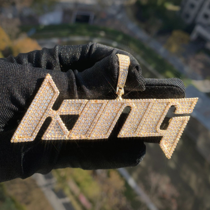 Moissanite Hip Hop Blade Design Custom Letter Pendant