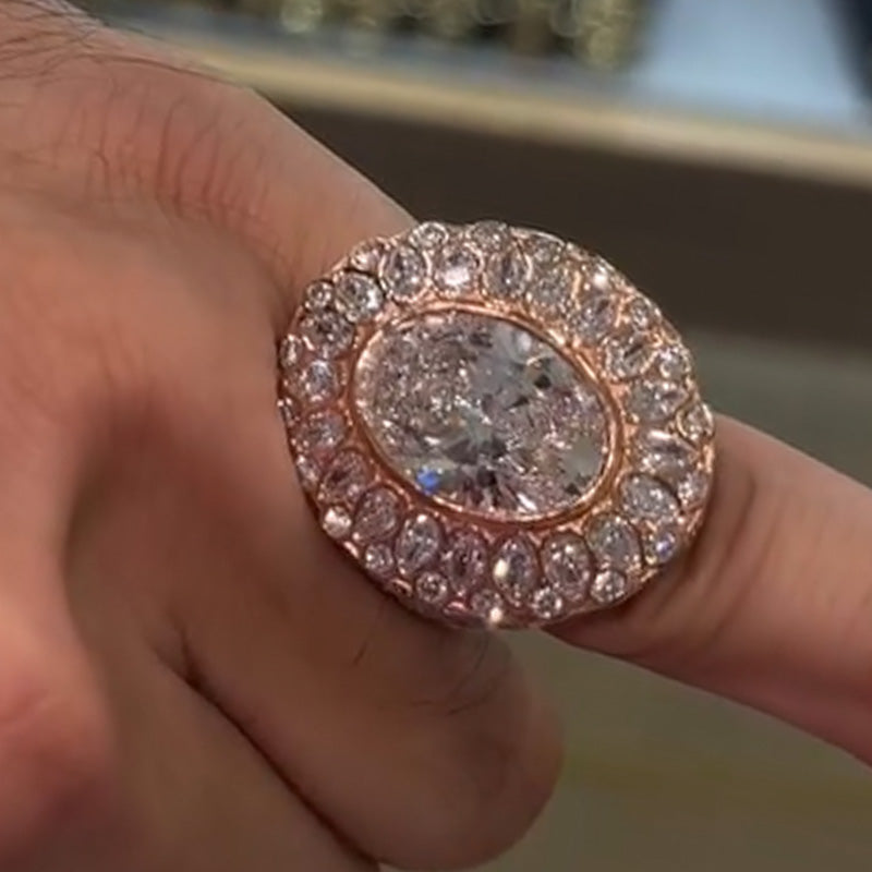 Crazy Big Oval Moissanite Ring